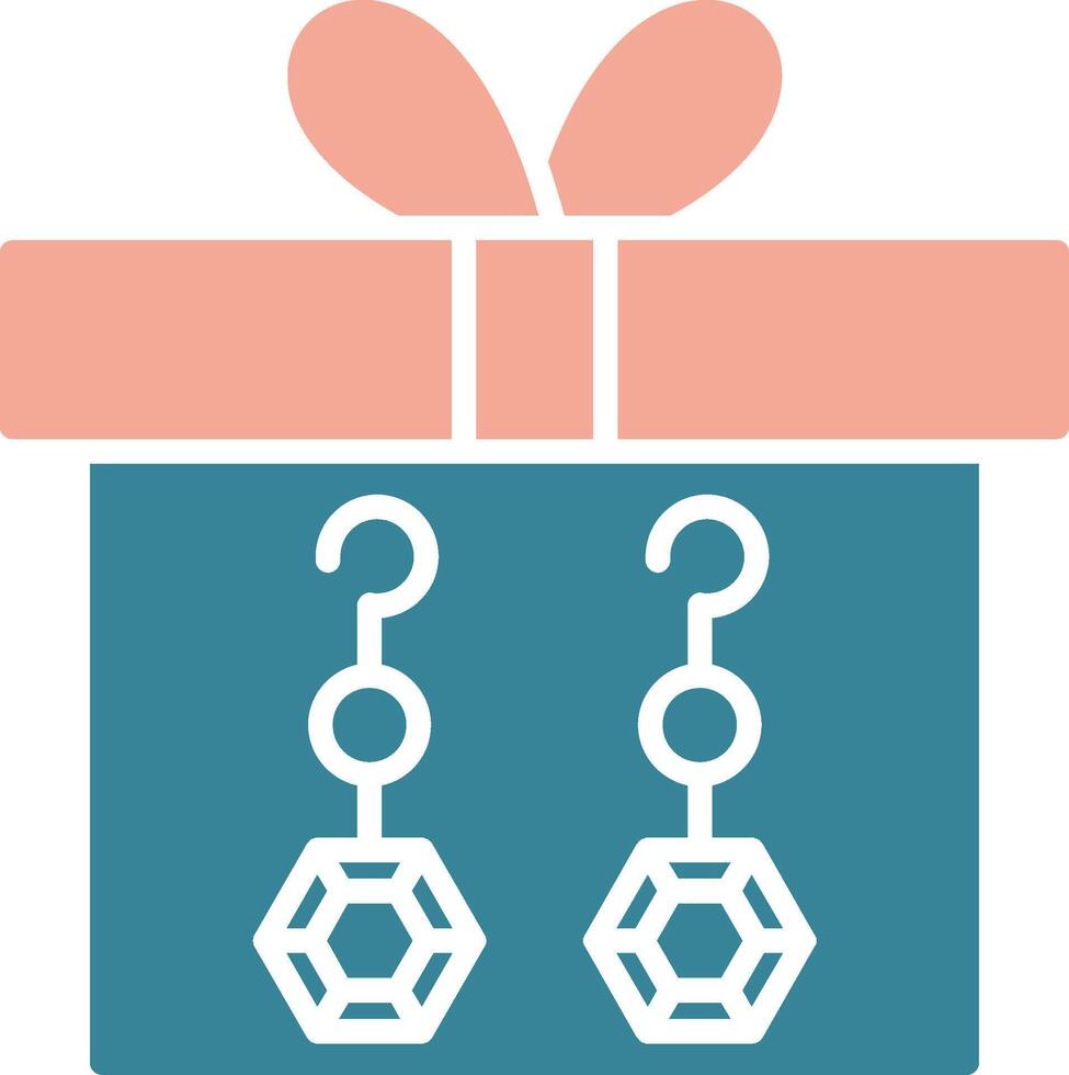 icône de deux couleurs de glyphe de boîte-cadeau vecteur