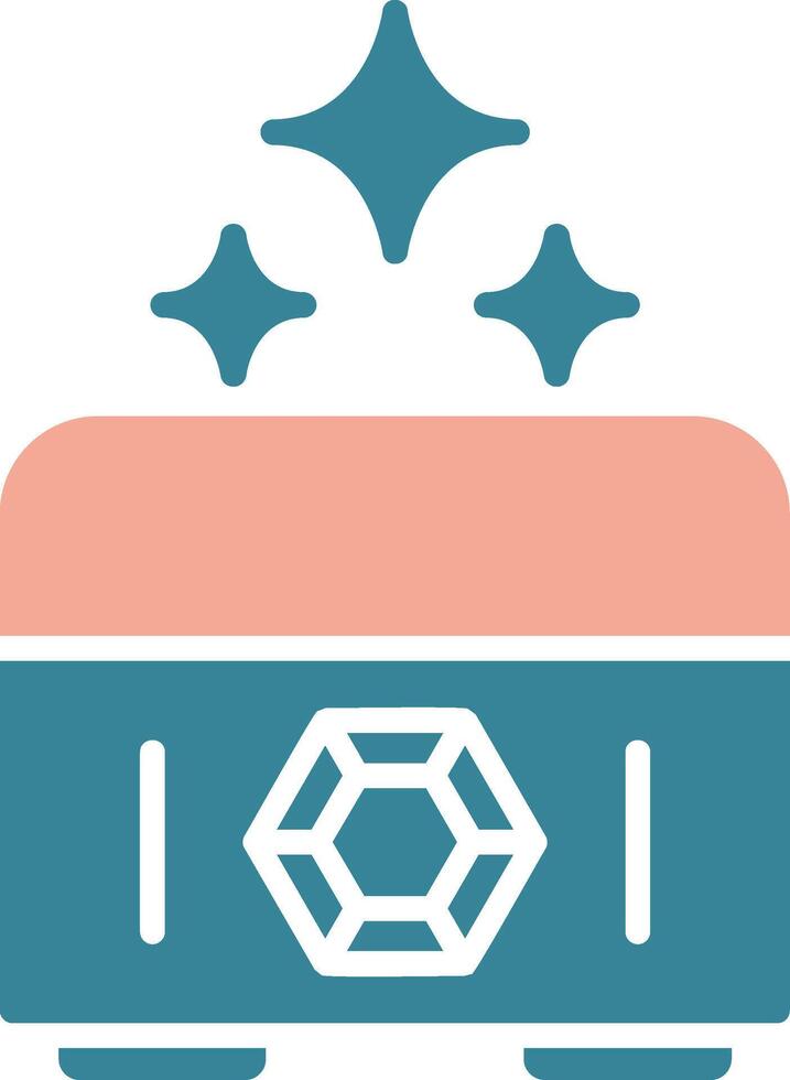 icône de deux couleurs de glyphe de coffre au trésor vecteur