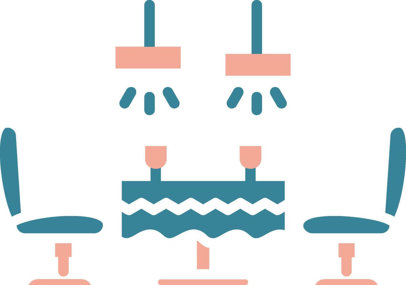 icône de deux couleurs de glyphe de table à manger vecteur