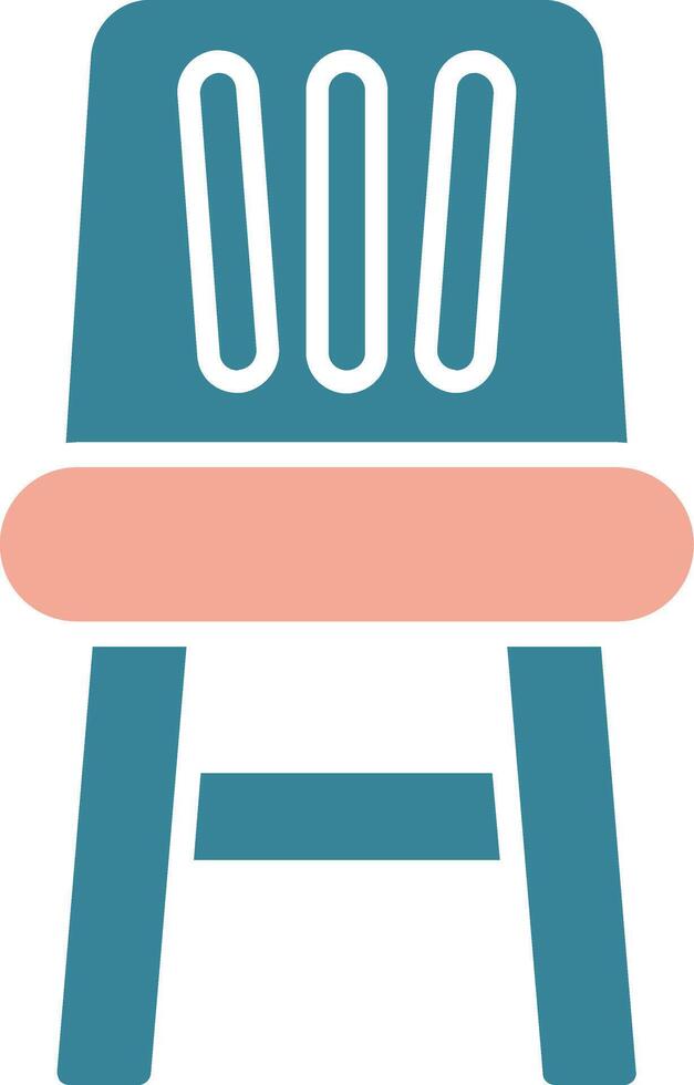 icône de deux couleurs de glyphe de chaise haute vecteur