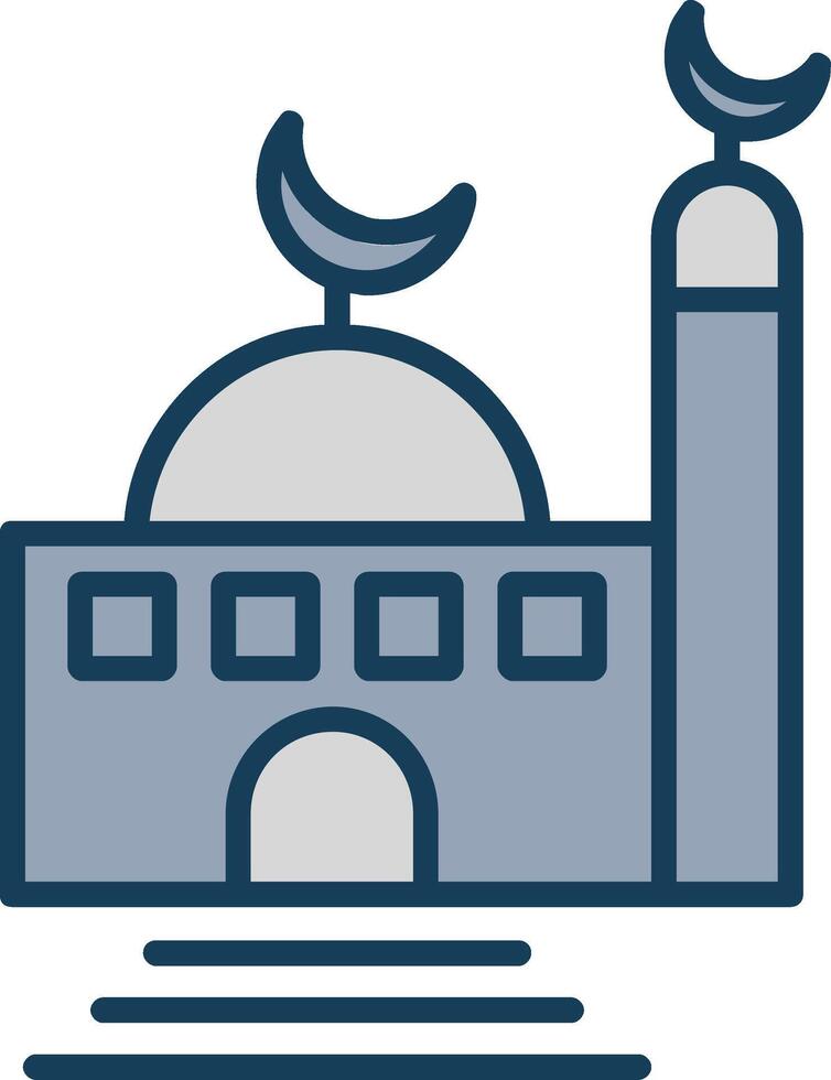 mosquée ligne rempli gris icône vecteur