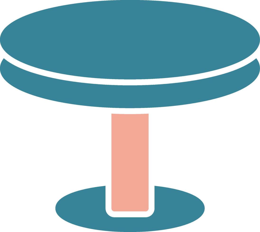 rond table glyphe deux Couleur icône vecteur