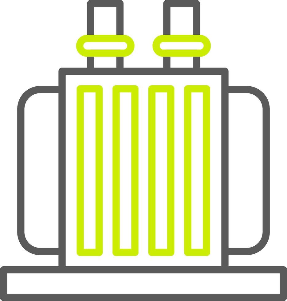 icône de deux couleurs de ligne de transformateur vecteur