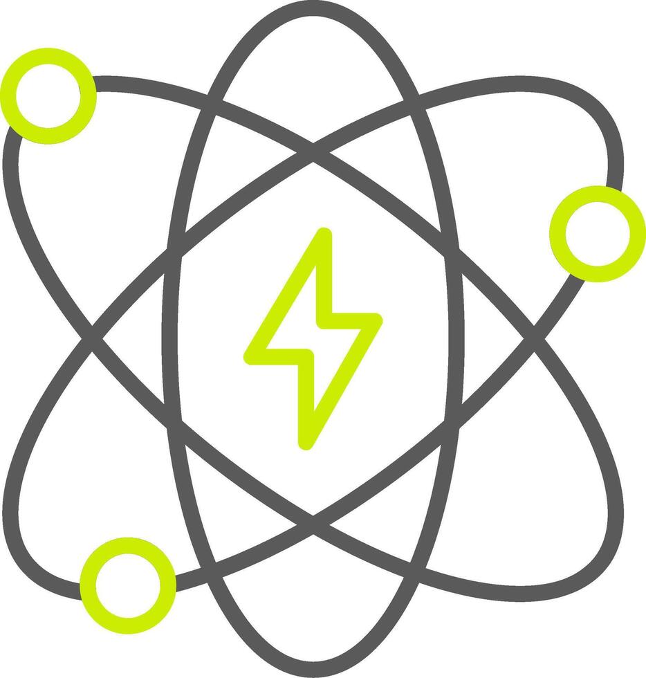 atomique énergie ligne deux Couleur icône vecteur