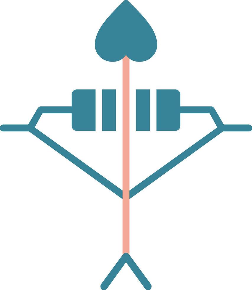icône de deux couleurs de glyphe de tir à l'arc vecteur