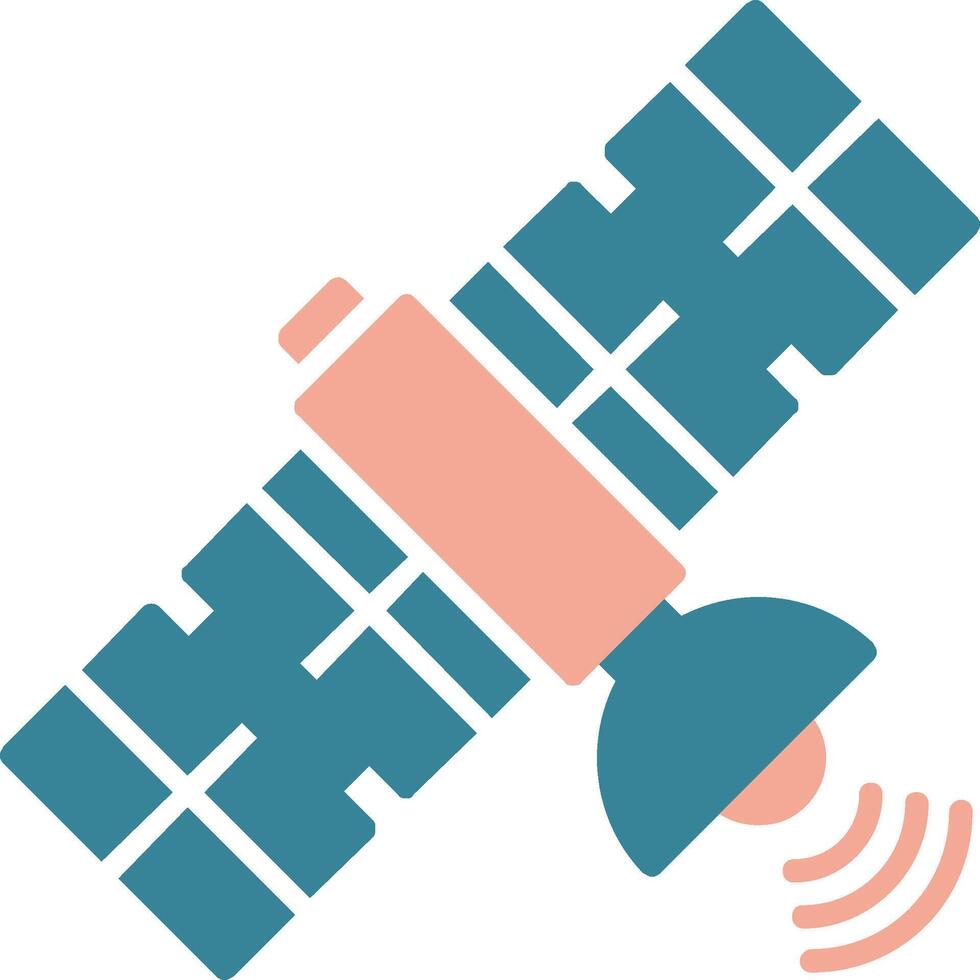 icône de deux couleurs de glyphe satellite vecteur