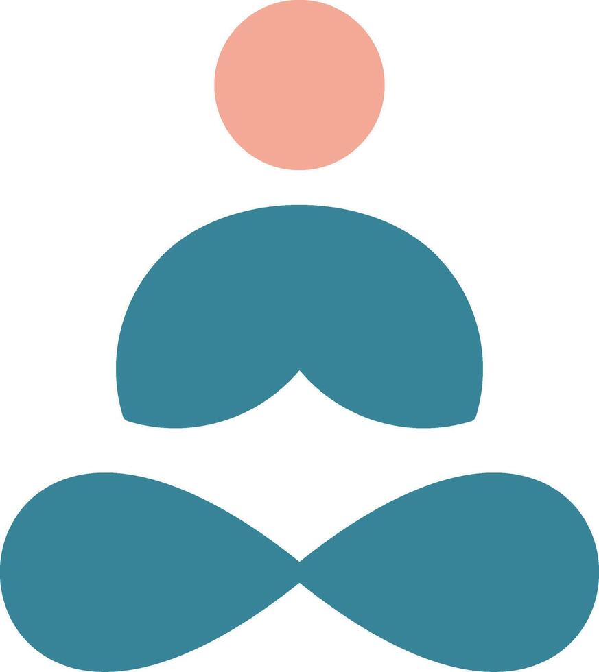 icône de deux couleurs de glyphe de yoga vecteur