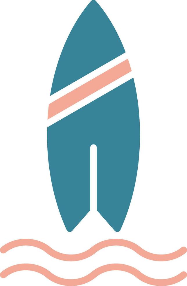 le surf glyphe deux Couleur icône vecteur