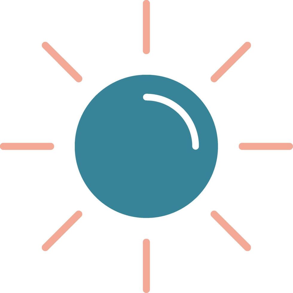 icône de deux couleurs de glyphe de soleil vecteur