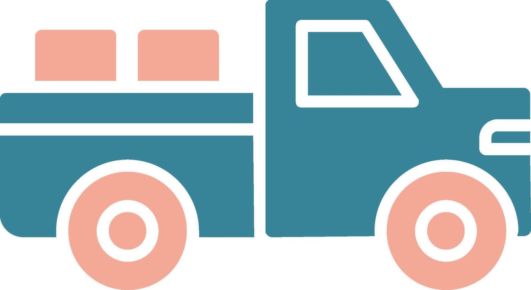 icône de deux couleurs de glyphe de camionnette vecteur