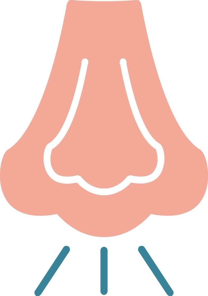 icône bicolore de glyphe de rhinologie vecteur