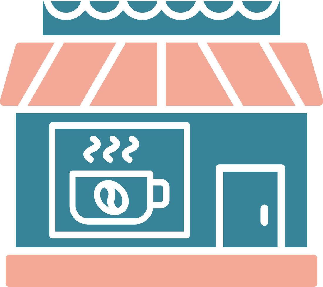 icône de deux couleurs de glyphe de café vecteur