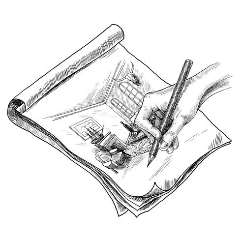 Illustration de croquis de salle vecteur