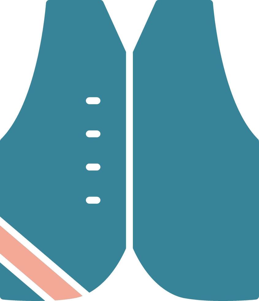 icône de deux couleurs de glyphe de gilet vecteur