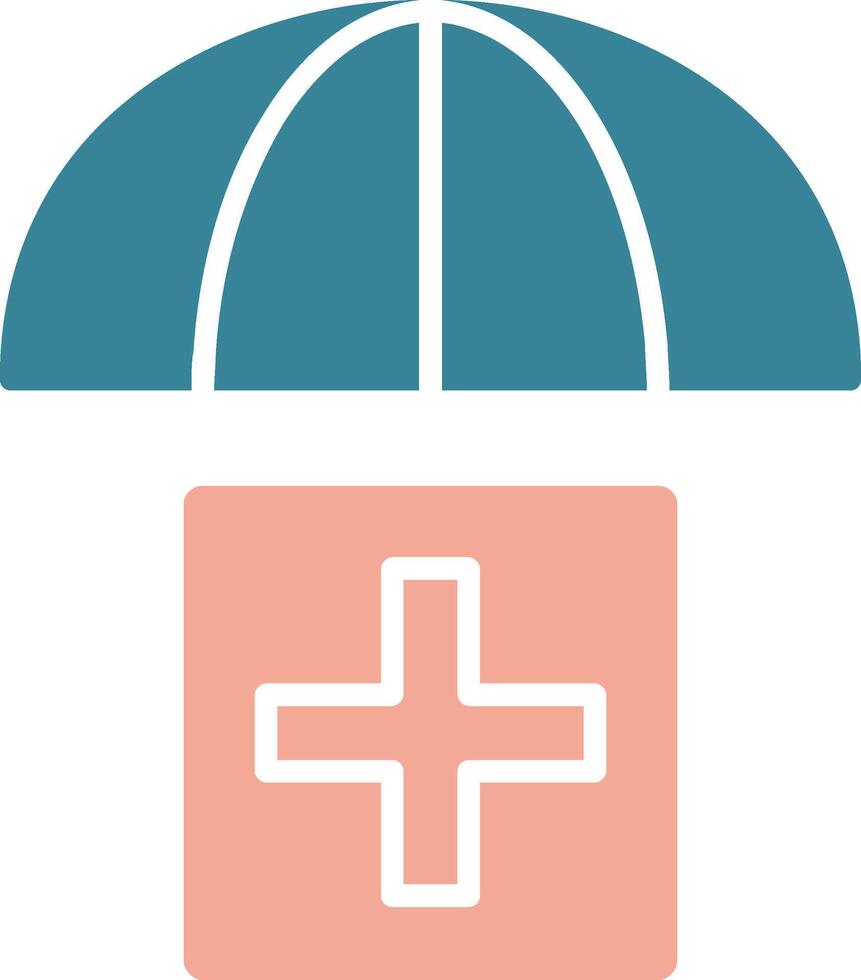 icône de deux couleurs de glyphe d'assurance maladie vecteur