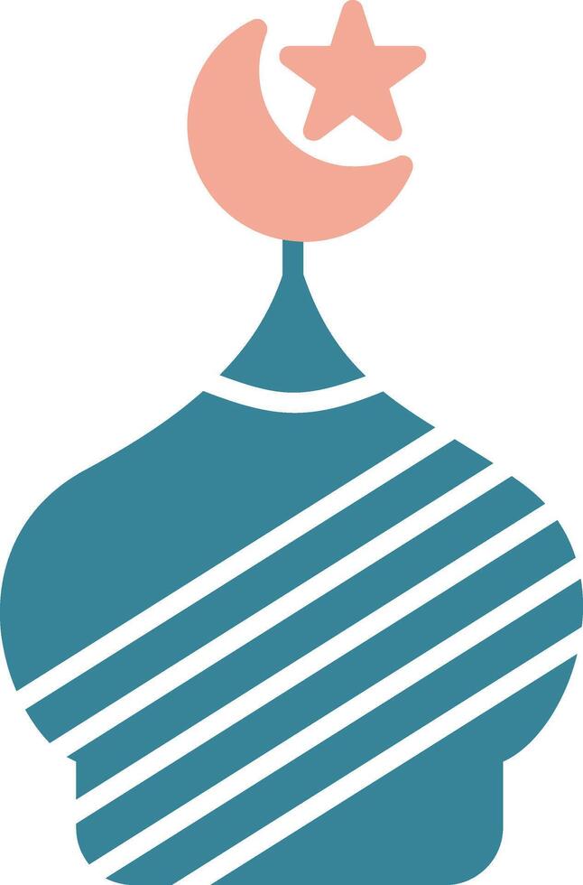 icône de deux couleurs de glyphe de mosquée vecteur