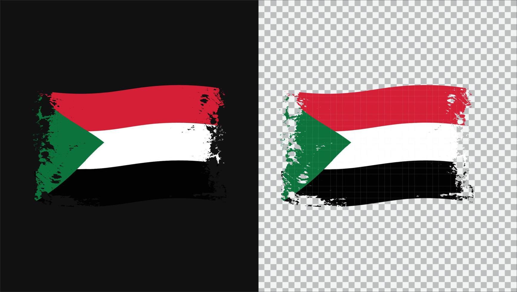 Soudan pays drapeau ondulé transparent grunge brush png vecteur