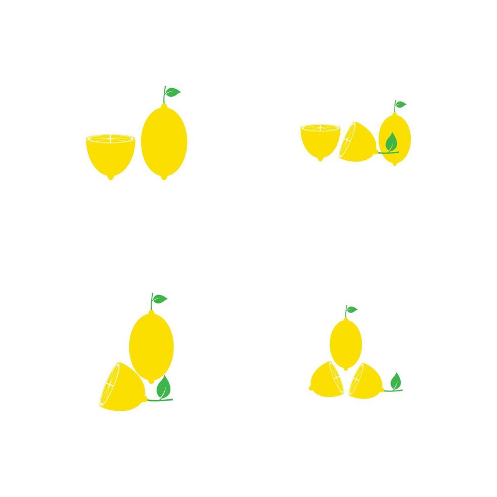 fruits de citron frais, collection d'illustrations vectorielles vecteur