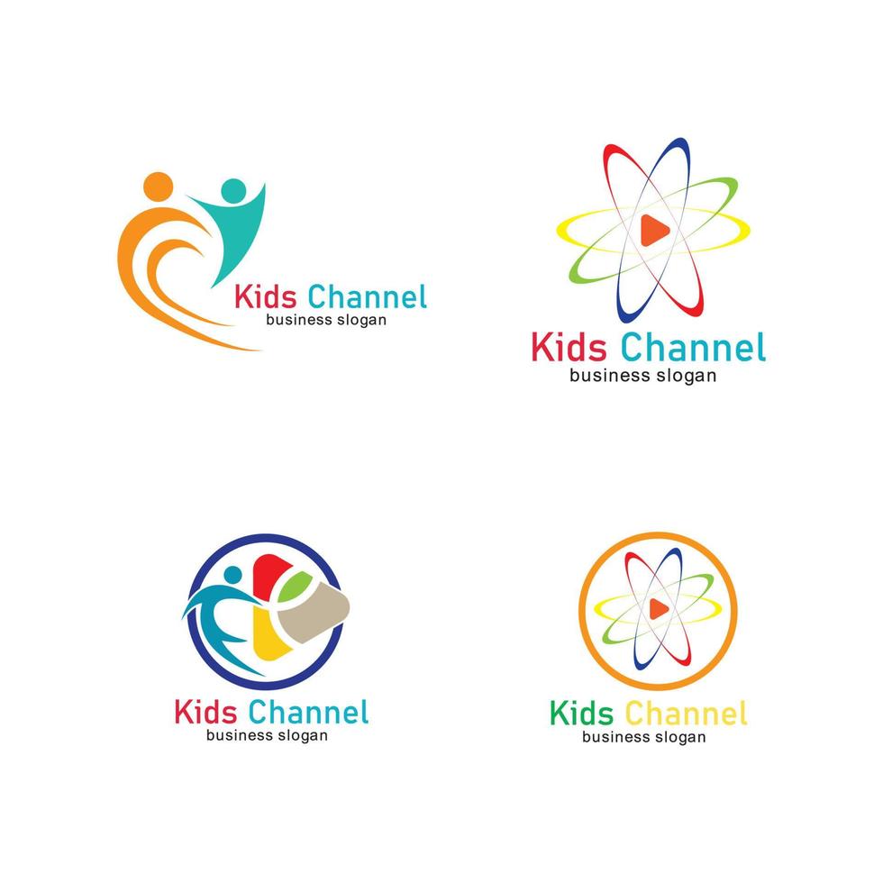 modèle de conception d'icône de logo de chaîne pour enfants. illustration vectorielle vecteur