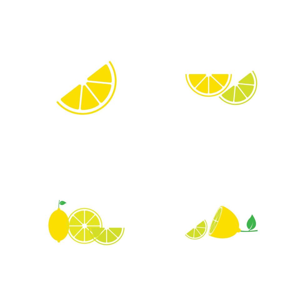 fruits de citron frais, collection d'illustrations vectorielles vecteur