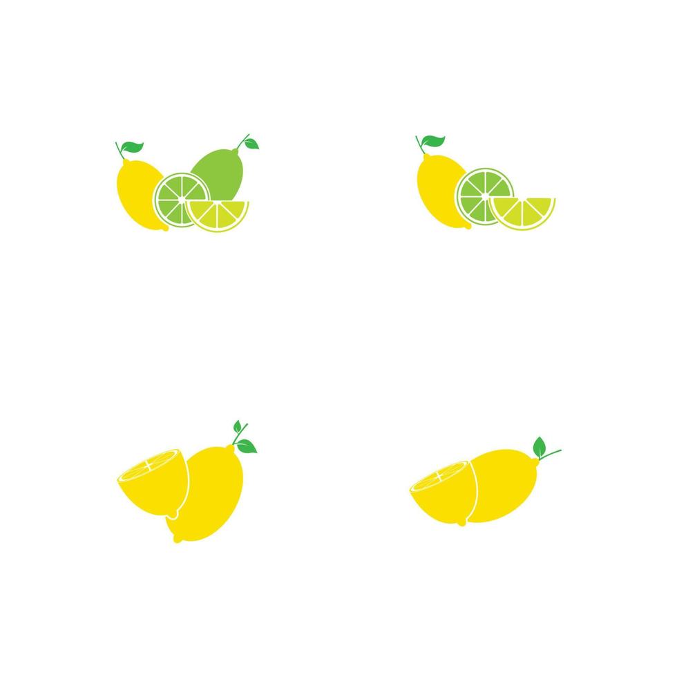 fruits de citron frais, collection d'illustrations vectorielles vecteur