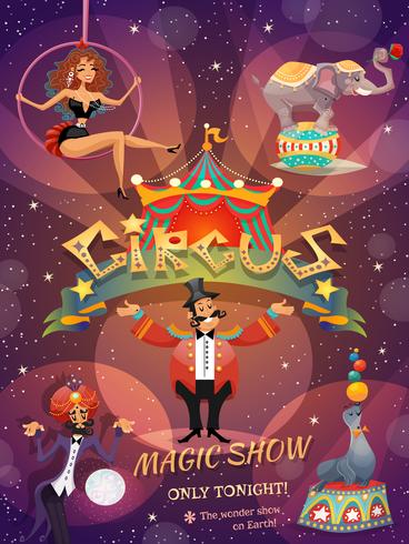 Affiche de spectacle de cirque vecteur