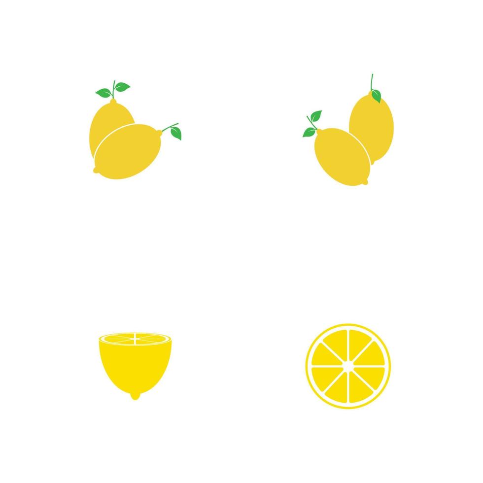 fruits de citron frais, collection d'illustrations vectorielles vecteur