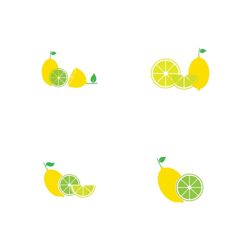 fruits de citron frais, collection d'illustrations vectorielles vecteur