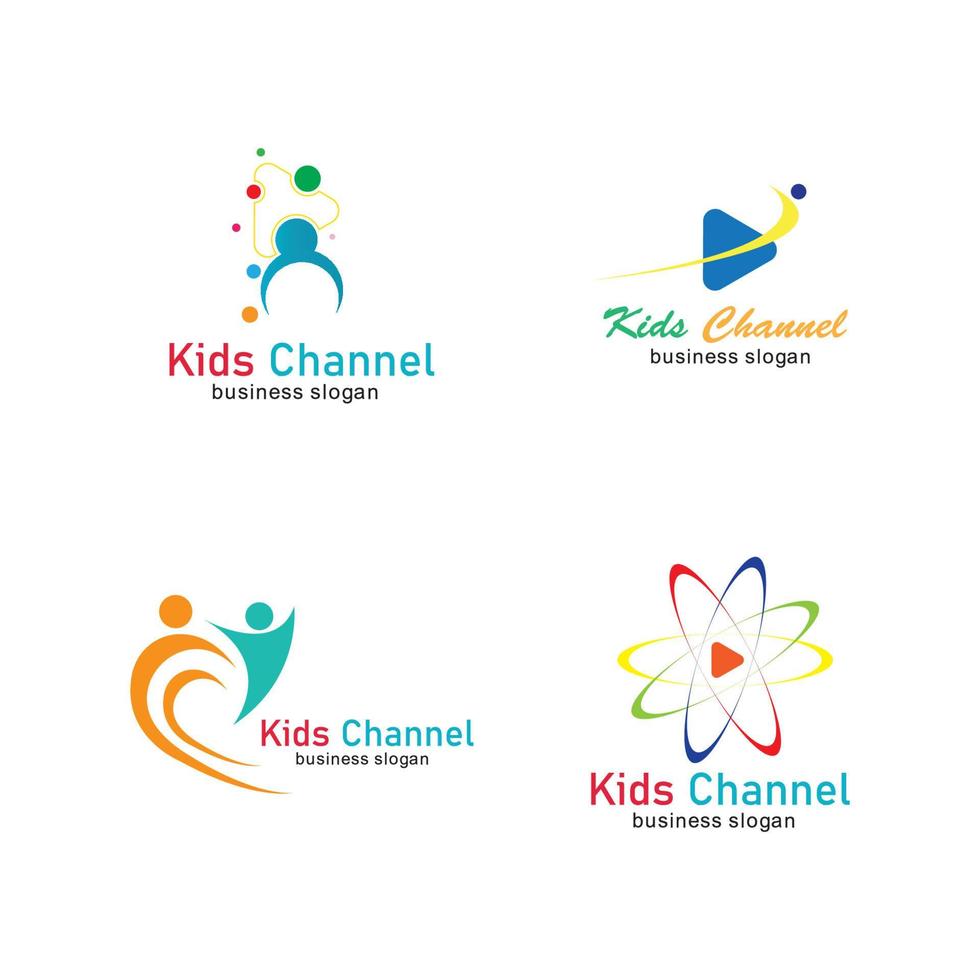 modèle de conception d'icône de logo de chaîne pour enfants. illustration vectorielle vecteur