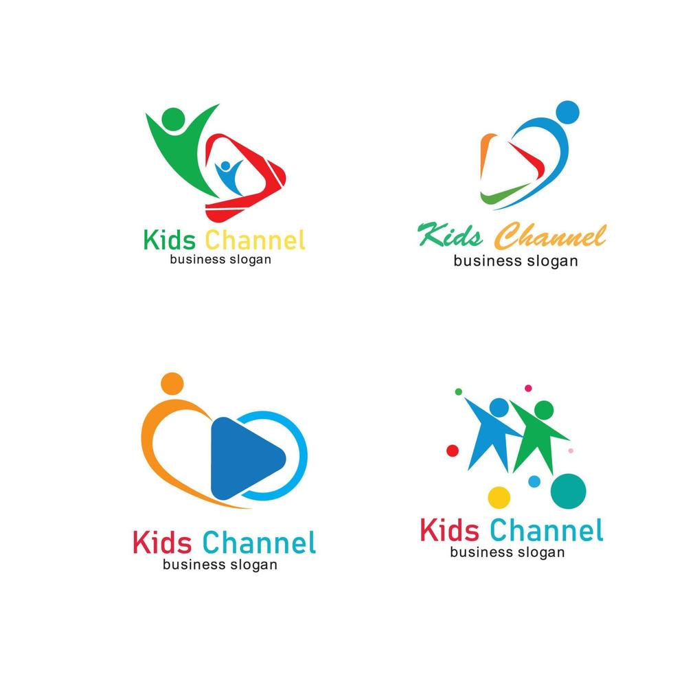 modèle de conception d'icône de logo de chaîne pour enfants. illustration vectorielle vecteur