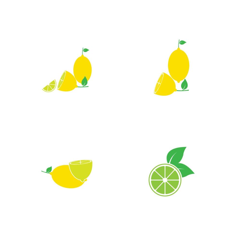 fruits de citron frais, collection d'illustrations vectorielles vecteur