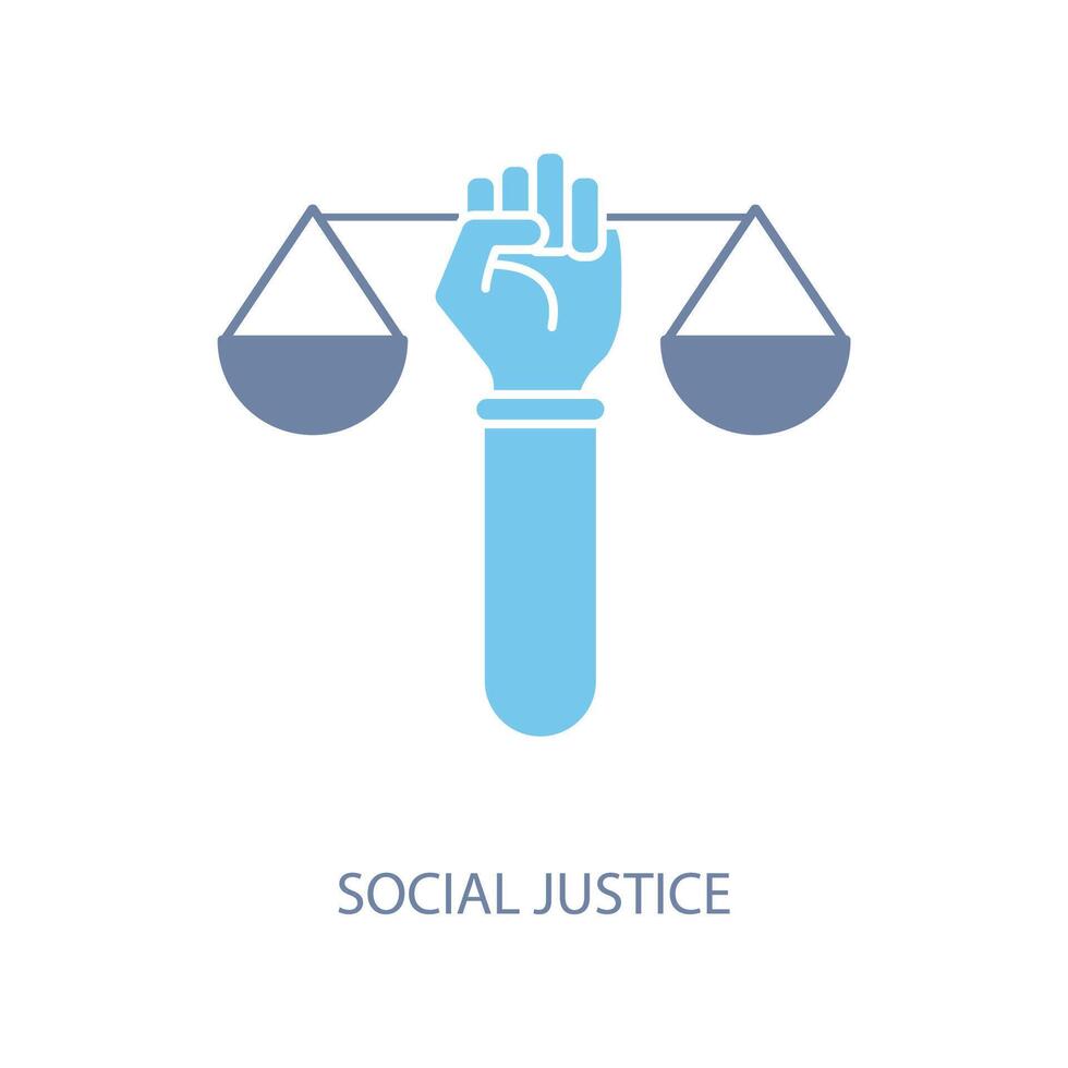 social Justice concept ligne icône. Facile élément illustration. social Justice concept contour symbole conception. vecteur