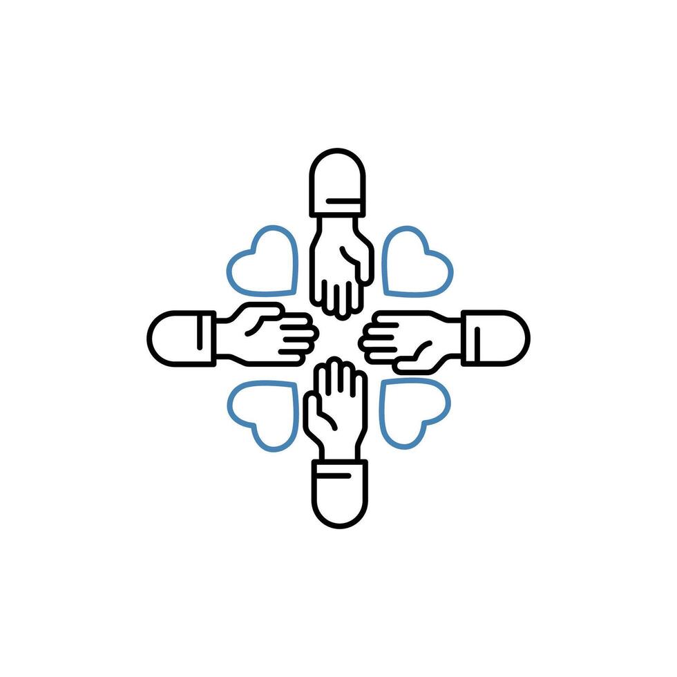 solidarité concept ligne icône. Facile élément illustration. solidarité concept contour symbole conception. vecteur