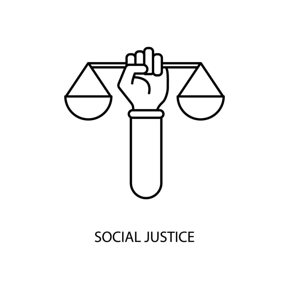 social Justice concept ligne icône. Facile élément illustration. social Justice concept contour symbole conception. vecteur