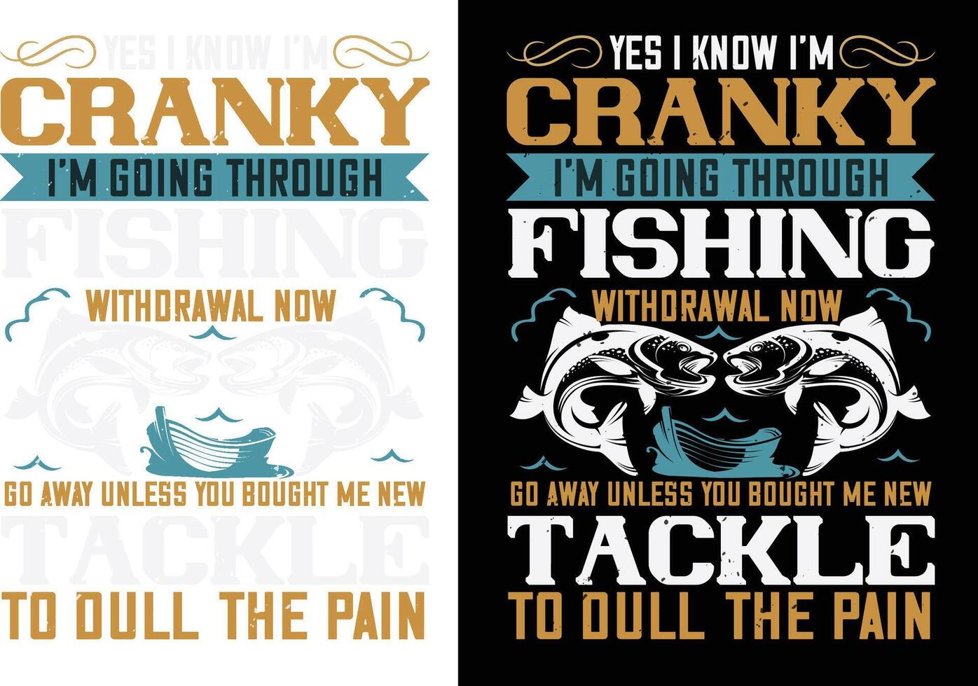 pêche T-shirt conception modèle. bien pour pêche affiche, étiqueter, emblème. avec poisson, pêche pôle . vecteur