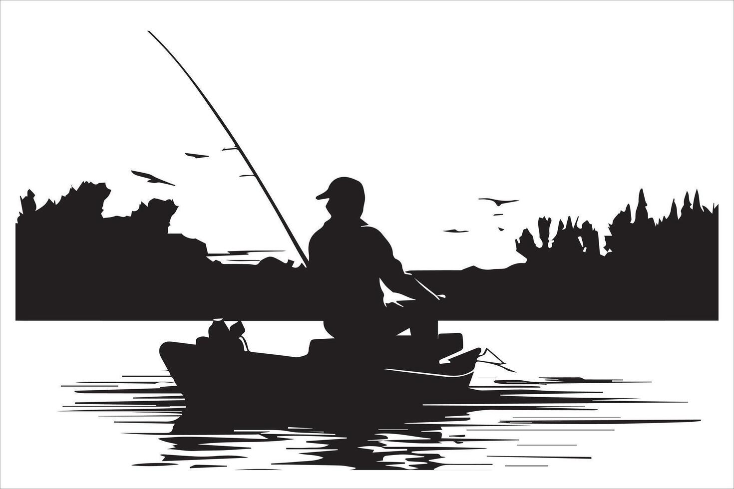 pêcheur pêche silhouette illustration vecteur