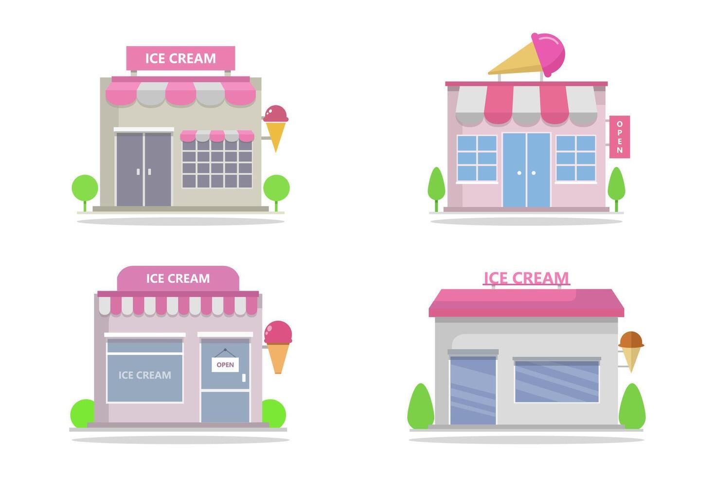 la glace crème magasin bâtiments vecteur