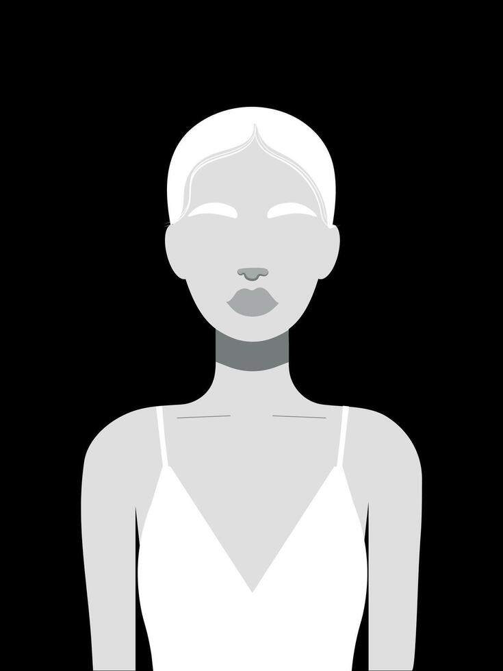 femme pop art affiche minimaliste peindre noir blanc Couleur plat vecteur