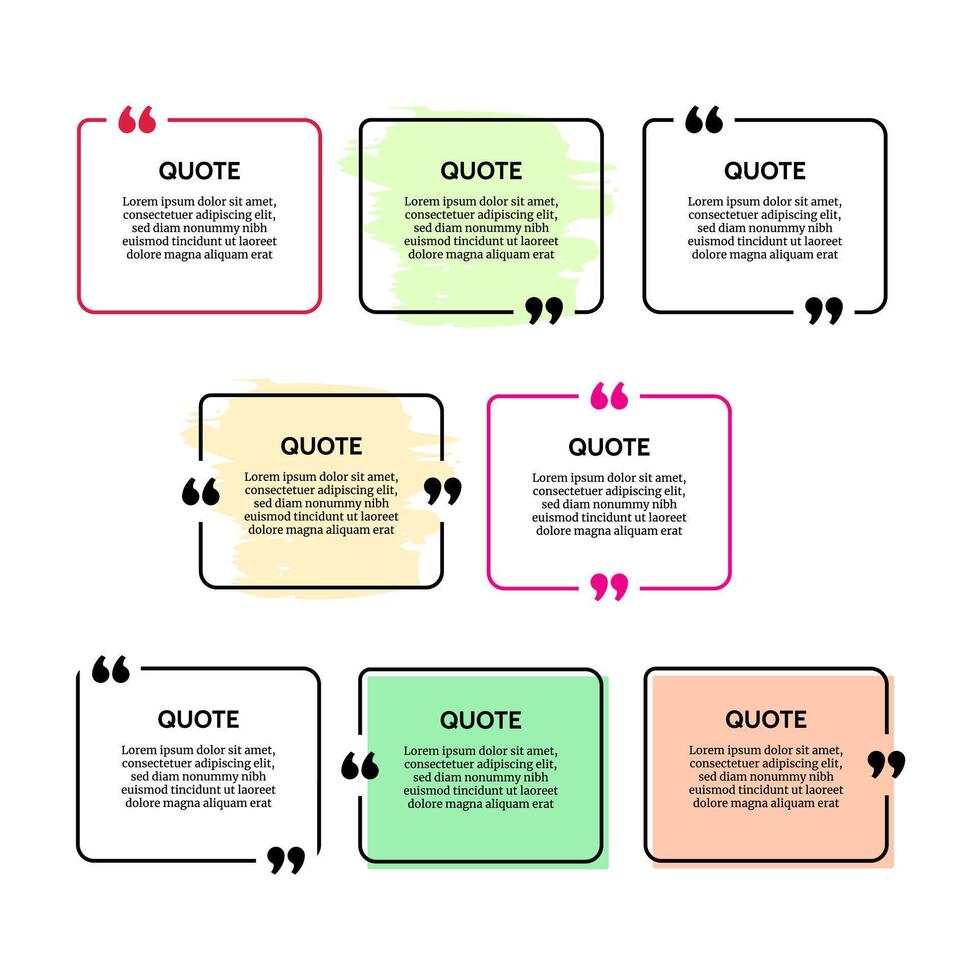 ensemble de cadres de boîte de devis vecteur