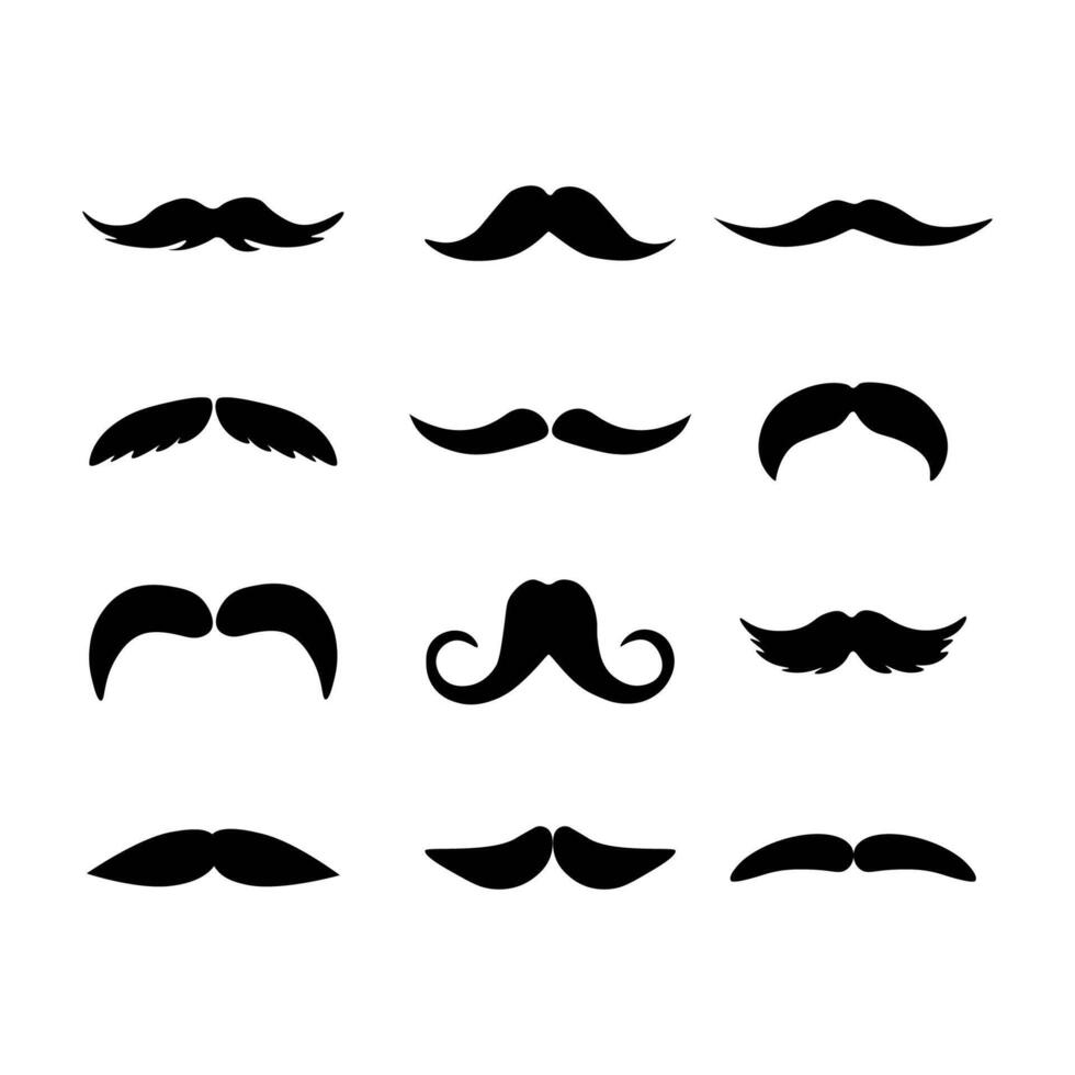 ensemble de branché moustache icône. différent moustache collection. illustration vecteur