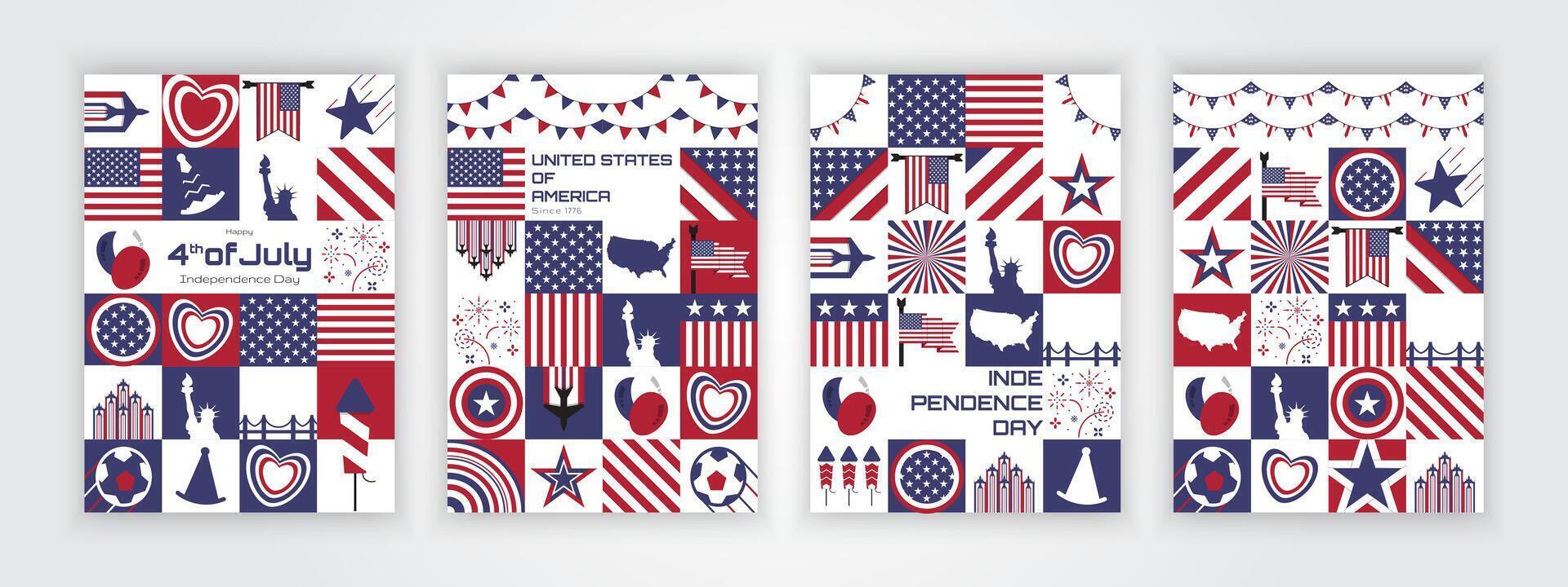 couverture fête de le nationale vacances de indépendance uni États de Amérique vecteur