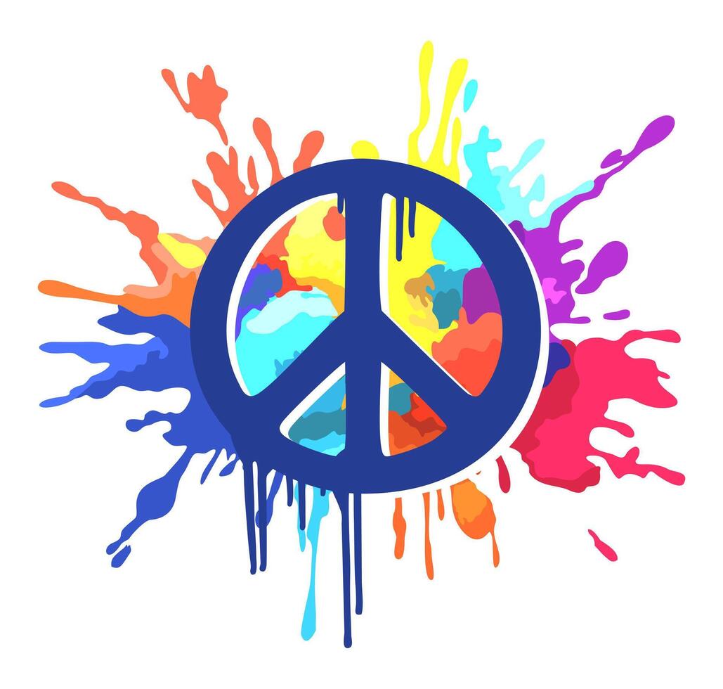pacifique symbole dans graffiti style avec coloré éclaboussures. brillant illustration isolé sur blanc Contexte vecteur