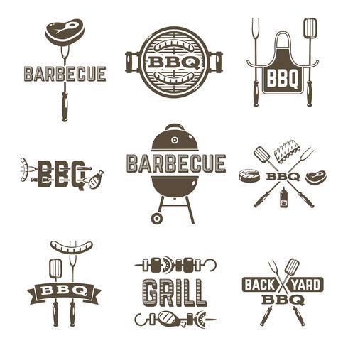 Etiquettes Barbecue Et Grill vecteur
