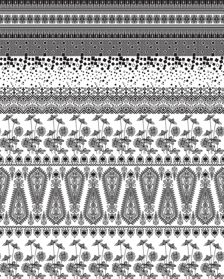 numérique textile motifs géométrique baroque floral ornements ethnique motifs vecteur