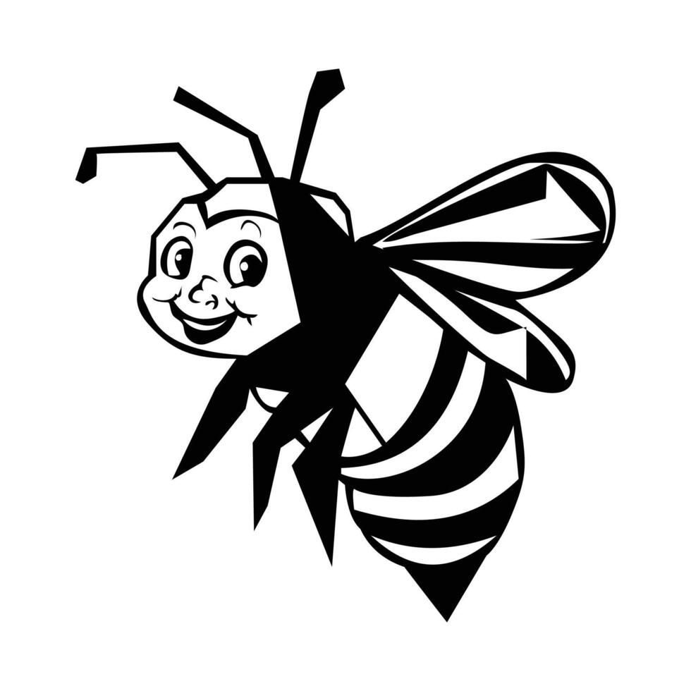 bourdonner abeille dessin animé illustration. animal la nature icône concept isolé prime vecteur