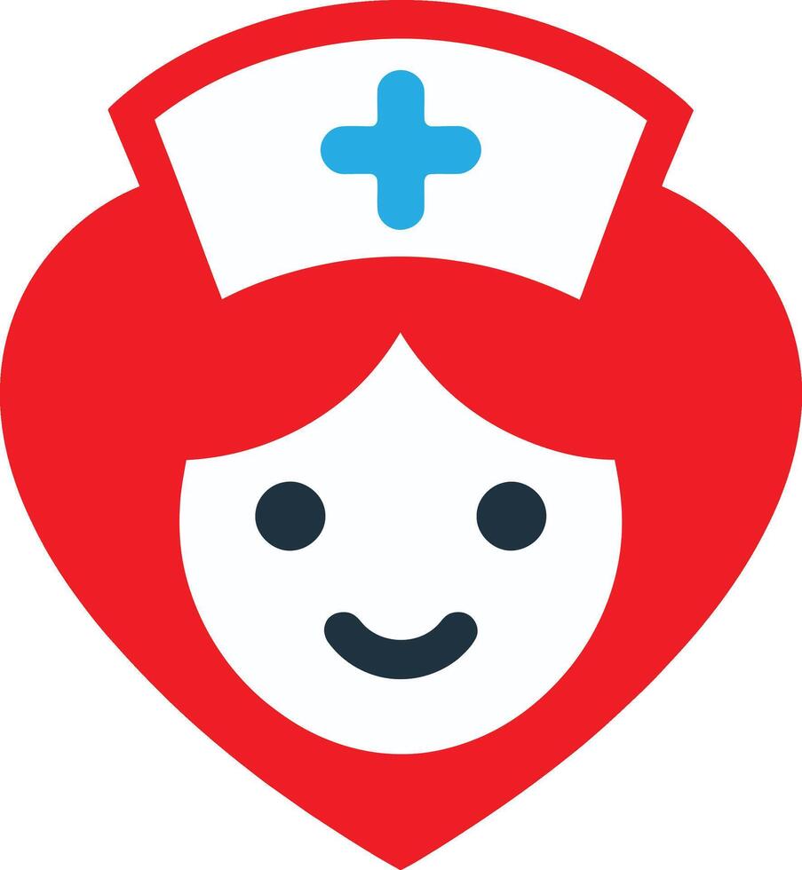 infirmière tête dans une cœur forme icône illustration vecteur