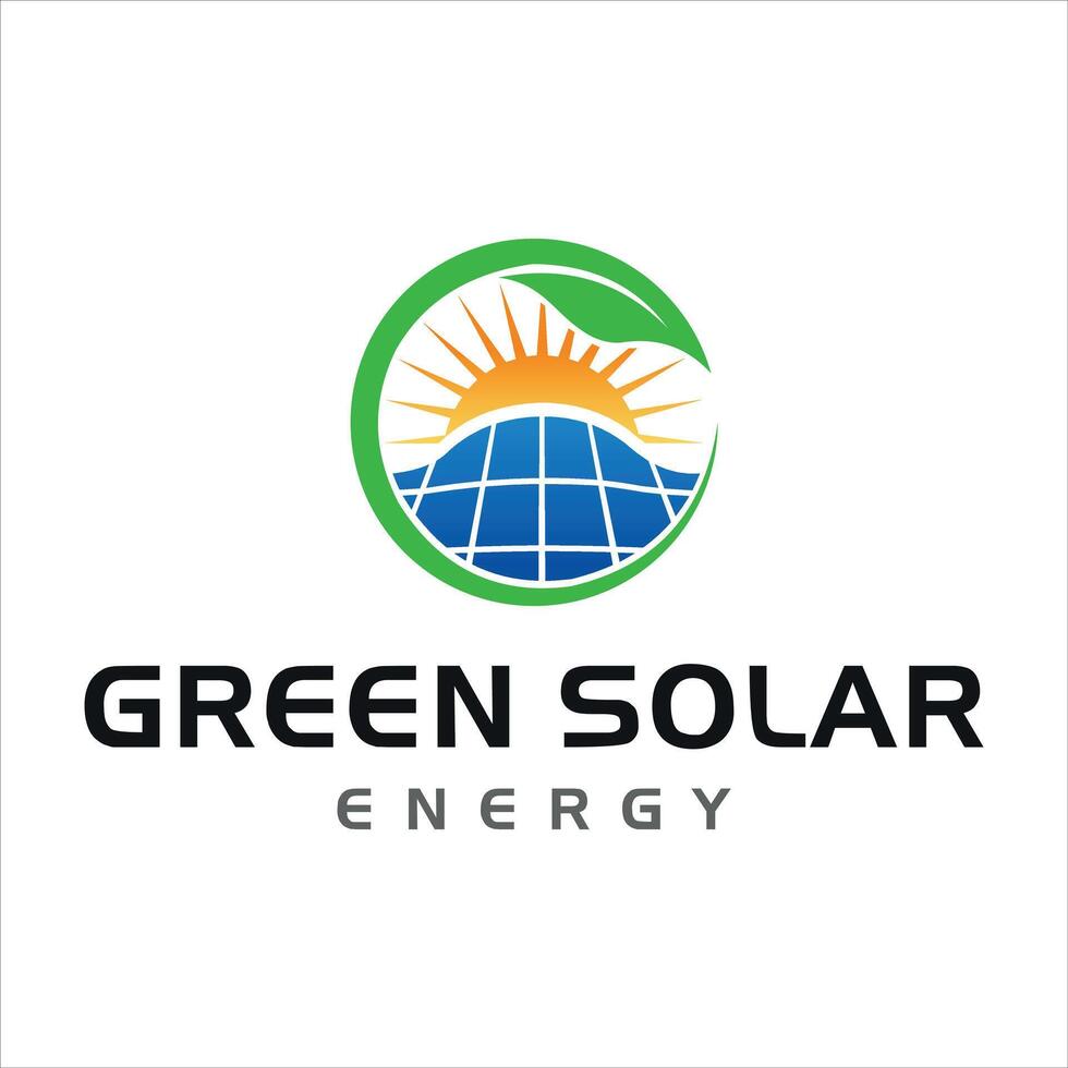 vert solaire énergie logo conception modèle vecteur