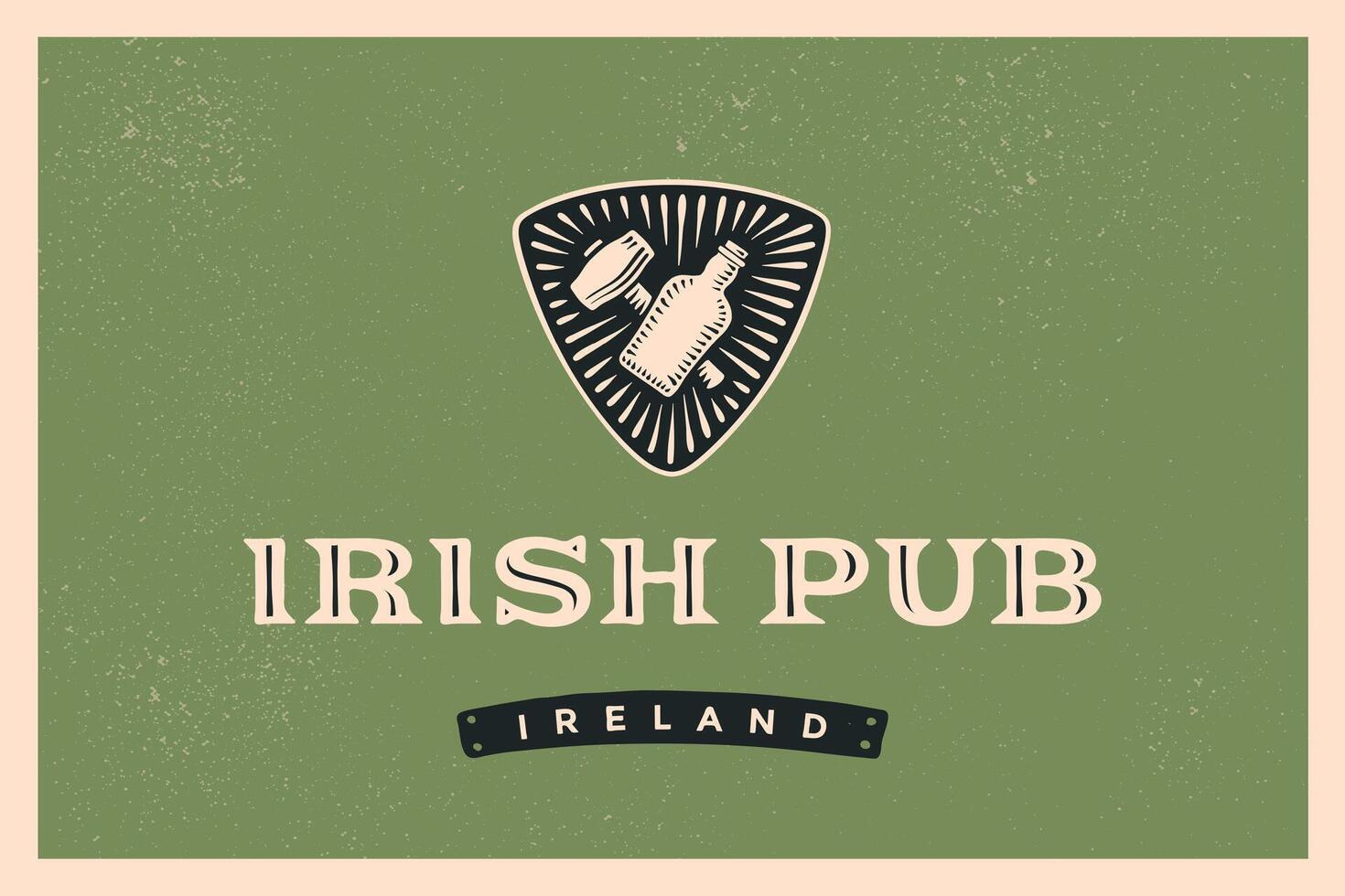 classique rétro stylé étiquette pour irlandais pub vecteur