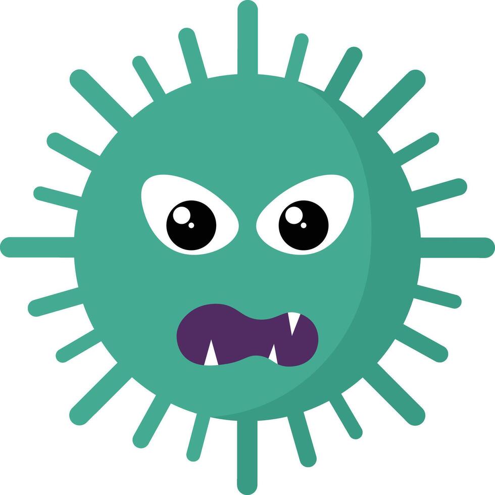 mignonne les bactéries et virus personnage illustration. isolé sur blanc Contexte vecteur