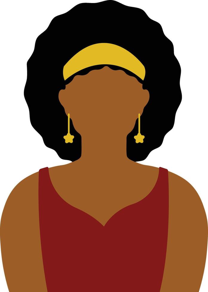 africain femme avatar dans plat conception. isolé illustration sur blanc Contexte. vecteur